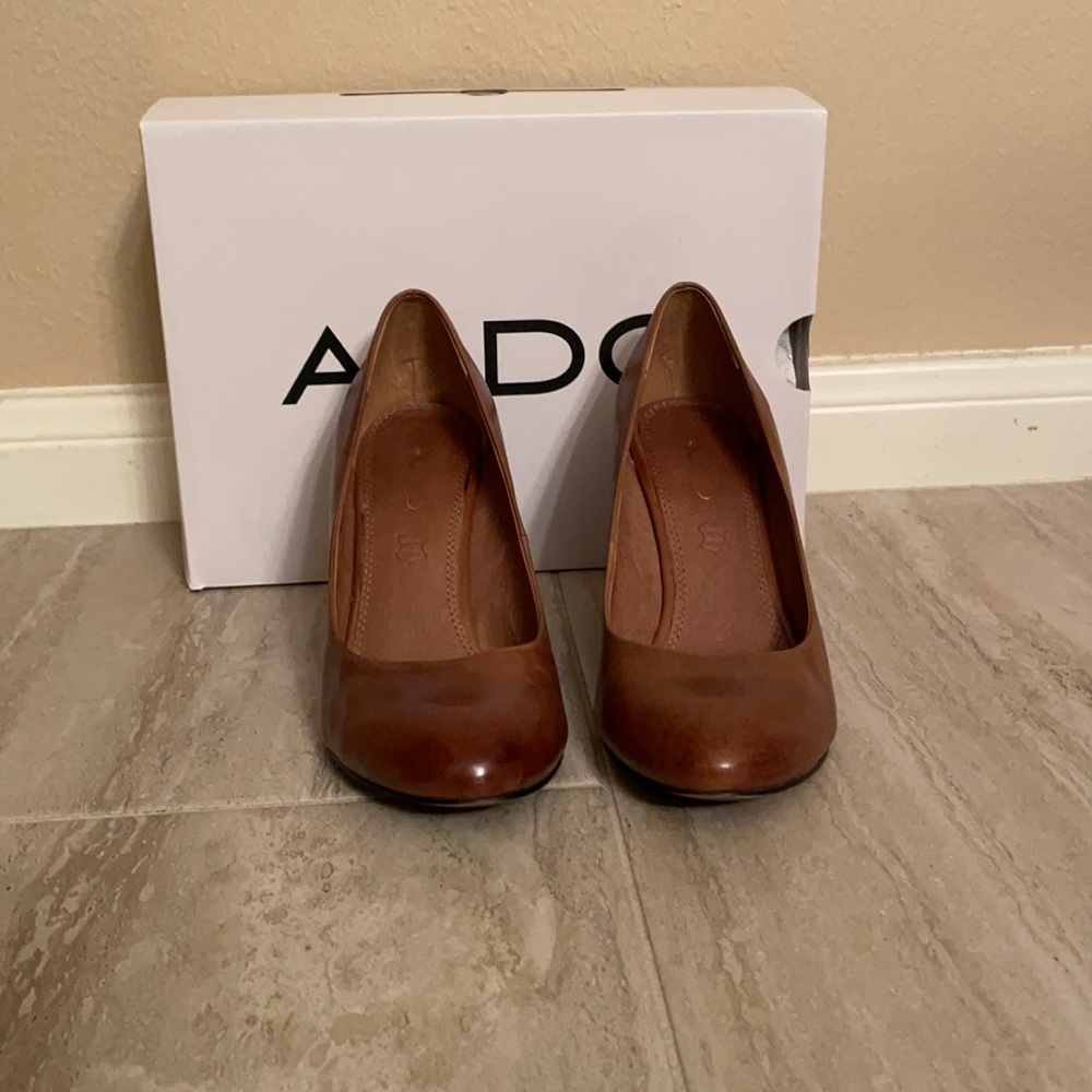 Aldo brown 3” wedge size 6